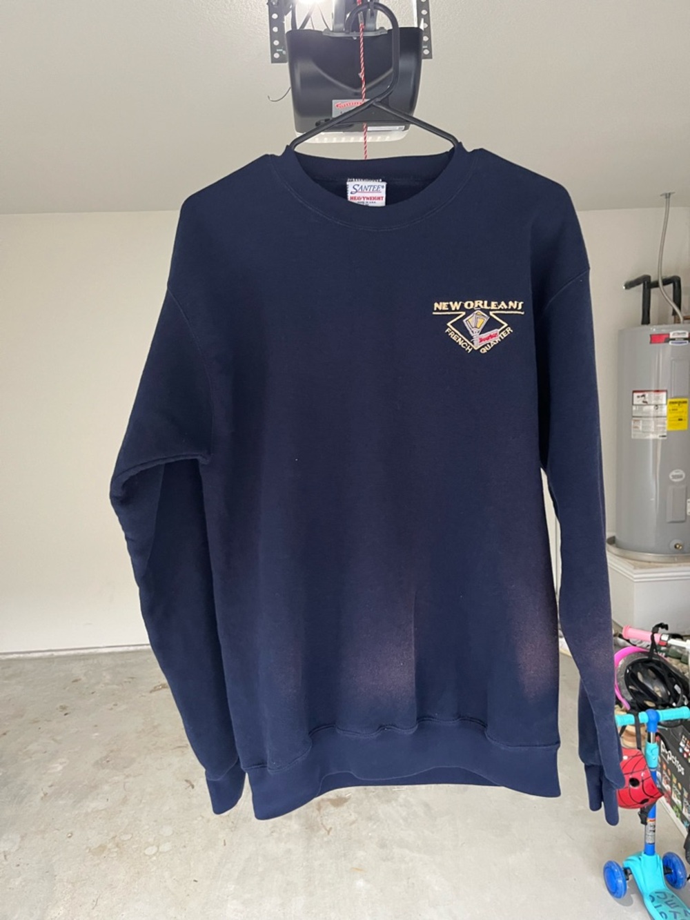 New Orleans French Quarter Embroidered Navy Crewneck Sweatshirt Men's Medium